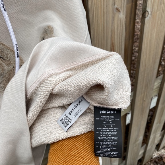 Palm Angels Boxy Teddy Bear Heavyweight Designer Hoodie - Picture 5 of 9